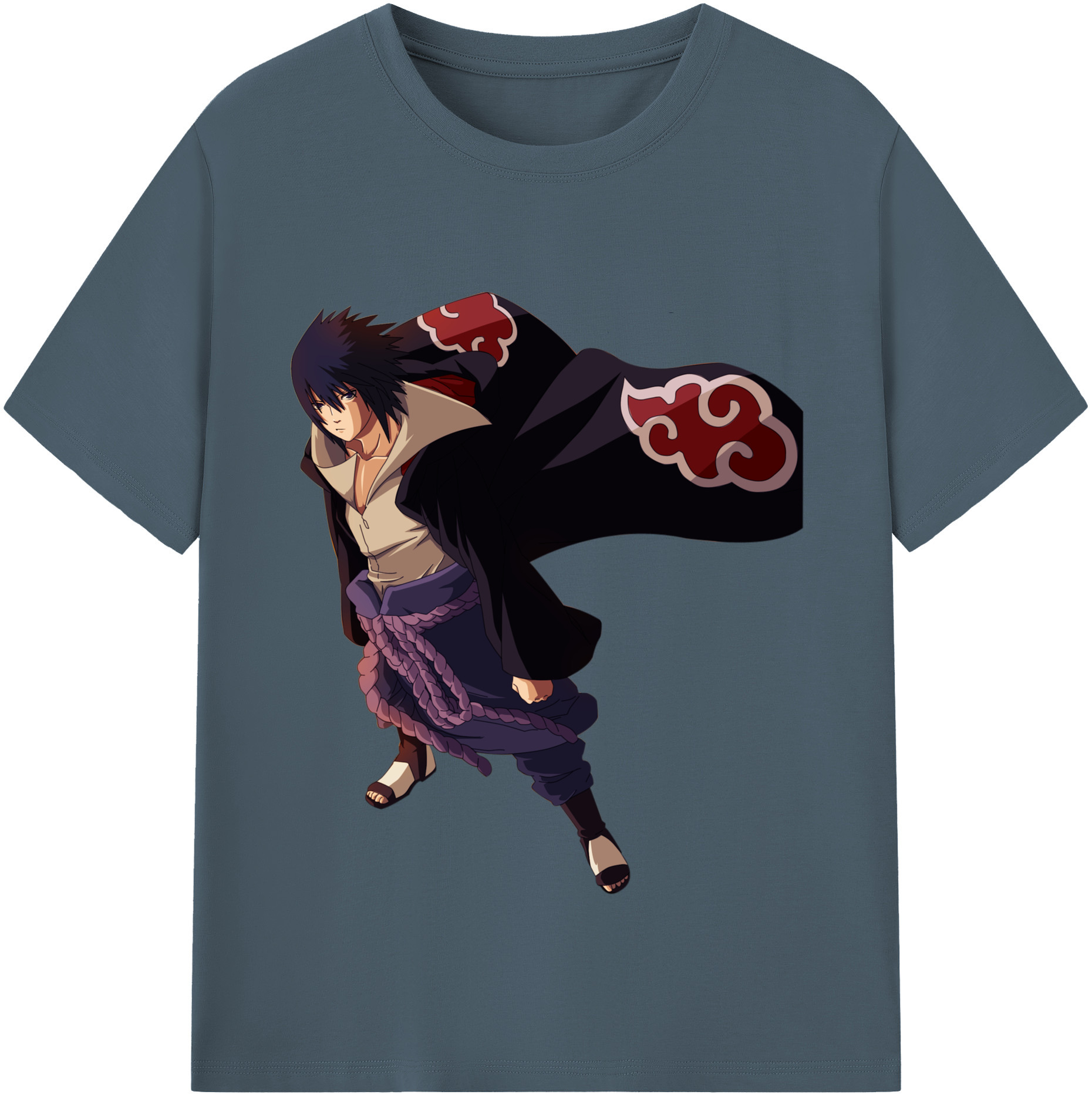 （画像用） NARUTO -ナルト- うちは サスケ Uchiha Sasuke 綿100％半袖Tシャツ（フロントプリント）